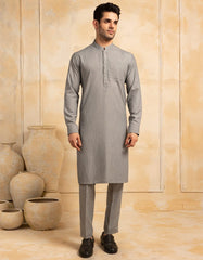 GREY BLENDED KURTA TROUSER