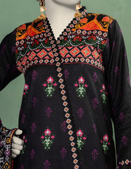 BLACK LAWN PRINTED UNSTITCHED 3PC