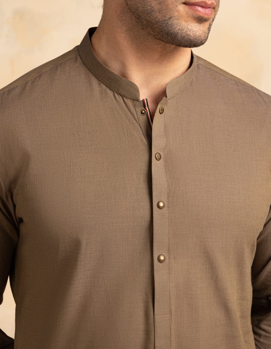 BROWN COTTON KURTA TROUSER