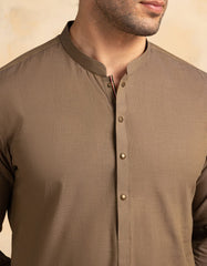 BROWN COTTON CASUAL KAMEEZ SHALWAR