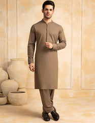 BROWN COTTON CASUAL KAMEEZ SHALWAR