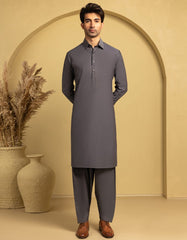 GREY COTTON CASUAL KAMEEZ SHALWAR