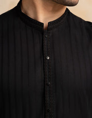 BLACK BLENDED SEMI-FORMAL KURTA
