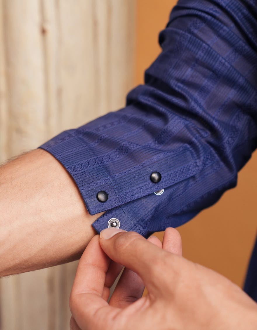 BLUE COTTON SEMI-FORMAL KURTA