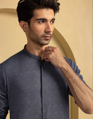 GREY COTTON SEMI-FORMAL KURTA