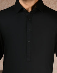 BLACK BLENDED KAMEEZ SHALWAR | JJKS-W-33331