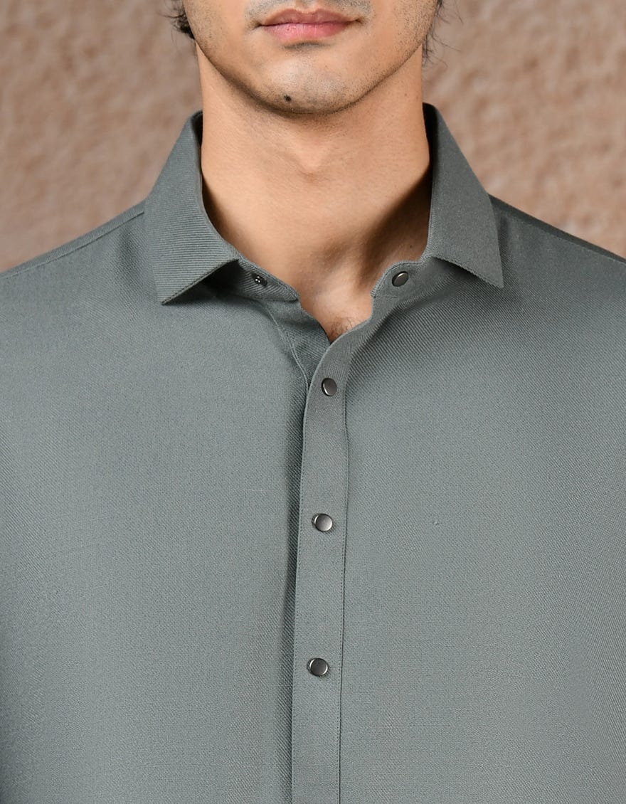 GREEN BLENDED KAMEEZ SHALWAR | JJKS-W-33332