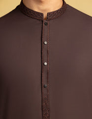 BROWN BLENDED KURTA TROUSER