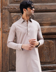 BEIGE COTTON CASUAL KAMEEZ SHALWAR