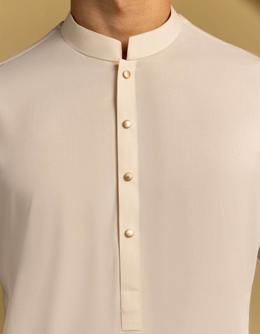FAWN BLENDED KURTA TROUSER