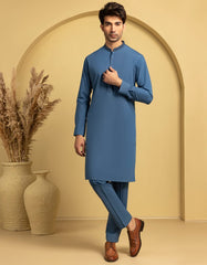BLUE BLENDED KURTA TROUSER