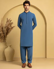 BLUE BLENDED SEMI-FORMAL KAMEEZ SHALWAR