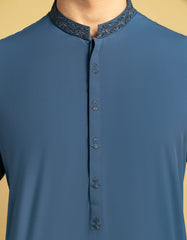 BLUE BLENDED SEMI-FORMAL KAMEEZ SHALWAR