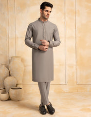 GREY BLENDED KURTA TROUSER