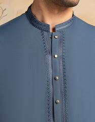 BLUE BLENDED KURTA TROUSER