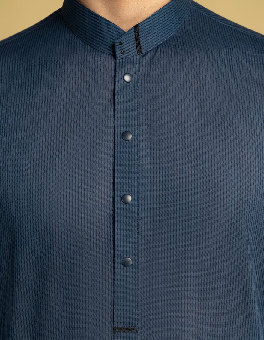 BLUE CVC CASUAL KURTA