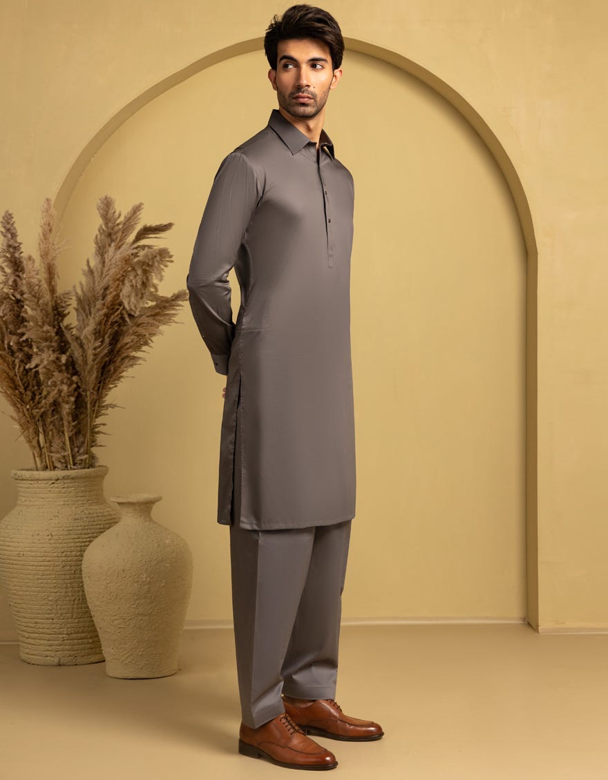GREY COTTON CASUAL KAMEEZ SHALWAR