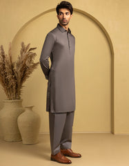 GREY COTTON CASUAL KAMEEZ SHALWAR