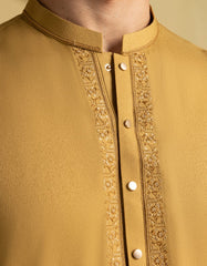 MUSTARD BLENDED SEMI-FORMAL KURTA