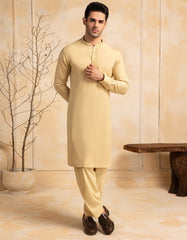 BEIGE BLENDED SEMI-FORMAL KAMEEZ SHALWAR