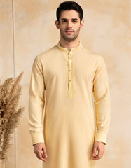 CREAM BLENDED KURTA TROUSER