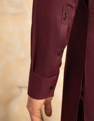 MAROON BLENDED KURTA TROUSER
