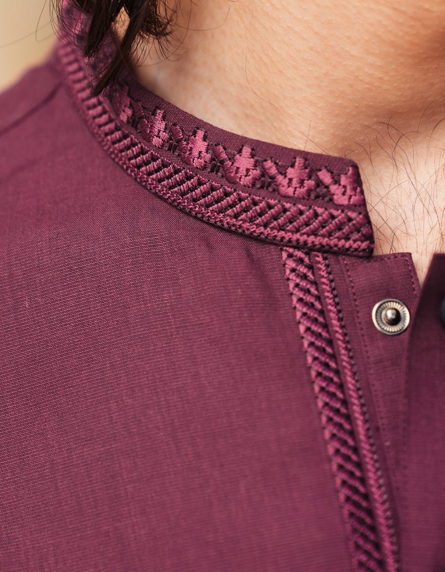 MAROON BLENDED SEMI-FORMAL KAMEEZ SHALWAR
