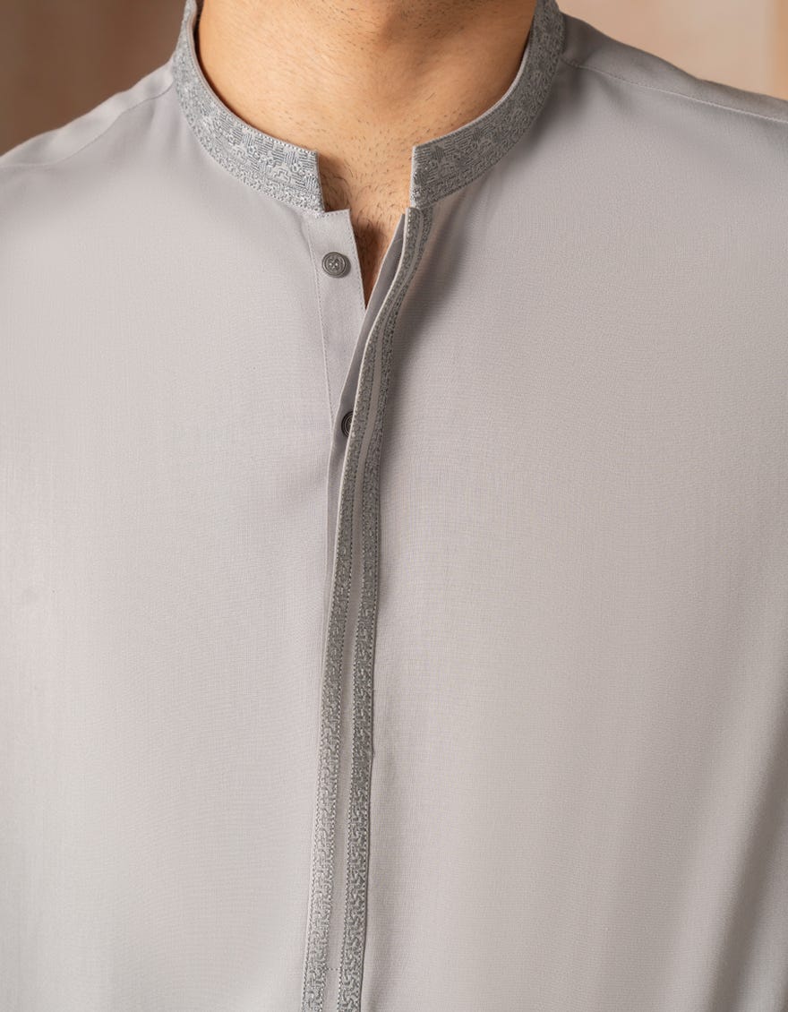 GREY BLENDED SEMI-FORMAL KAMEEZ SHALWAR