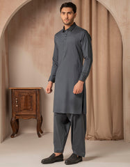 BLUE COTTON CASUAL KAMEEZ SHALWAR