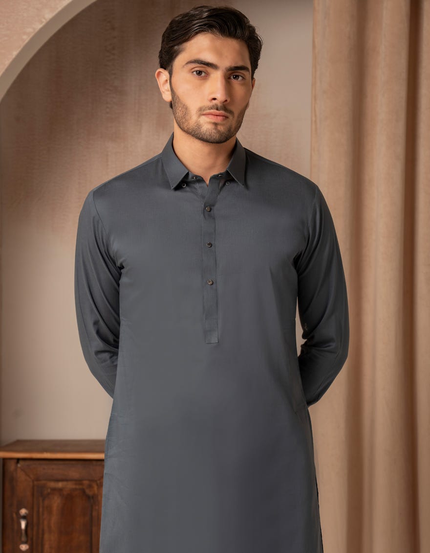 BLUE COTTON CASUAL KAMEEZ SHALWAR