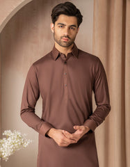 BROWN COTTON CASUAL KAMEEZ SHALWAR