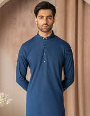 BLUE BLENDED CASUAL KURTA TROUSER