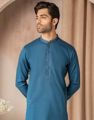BLUE COTTON SEMI-FORMAL KURTA