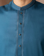 BLUE COTTON SEMI-FORMAL KURTA
