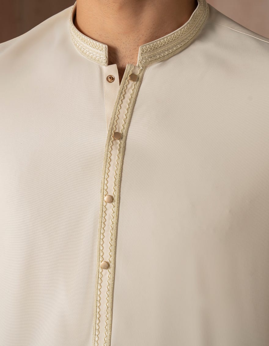 CREAM BLENDED SEMI-FORMAL KAMEEZ SHALWAR