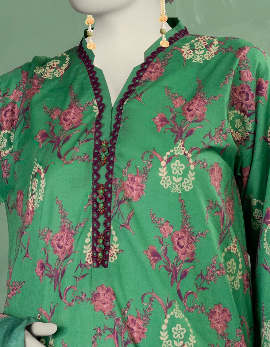 MULTICOLOR LAWN PASTE PRINTED UNSTITCHED 3PC