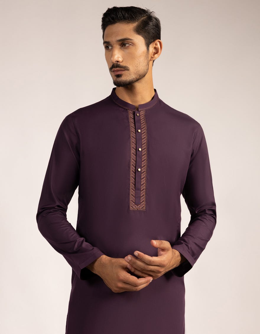 DEEP PURPLE SEMI-FORMAL KURTA