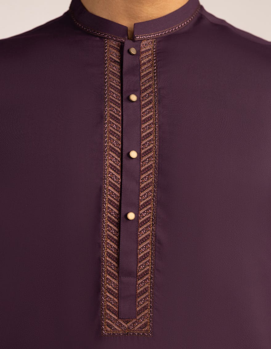 DEEP PURPLE SEMI-FORMAL KURTA