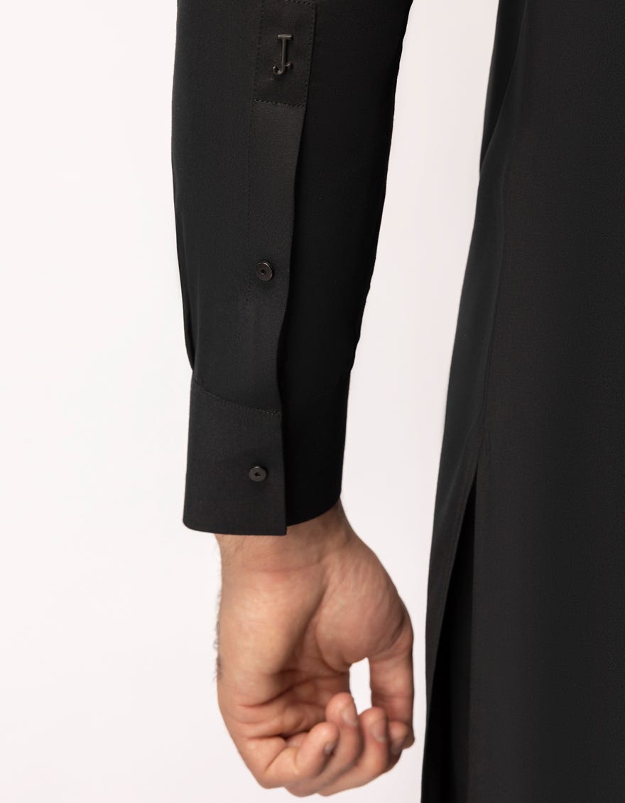 BLACK SEMI-FORMAL KURTA TROUSERS