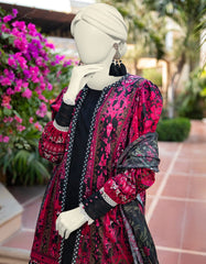 BLACK LAWN EMBROIDERED UNSTITCHED 3PC