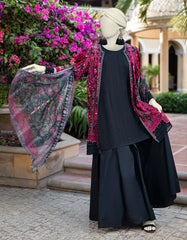 BLACK LAWN EMBROIDERED UNSTITCHED 3PC