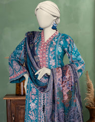 BLUE LAWN EMBROIDERED UNSTITCHED 3PC