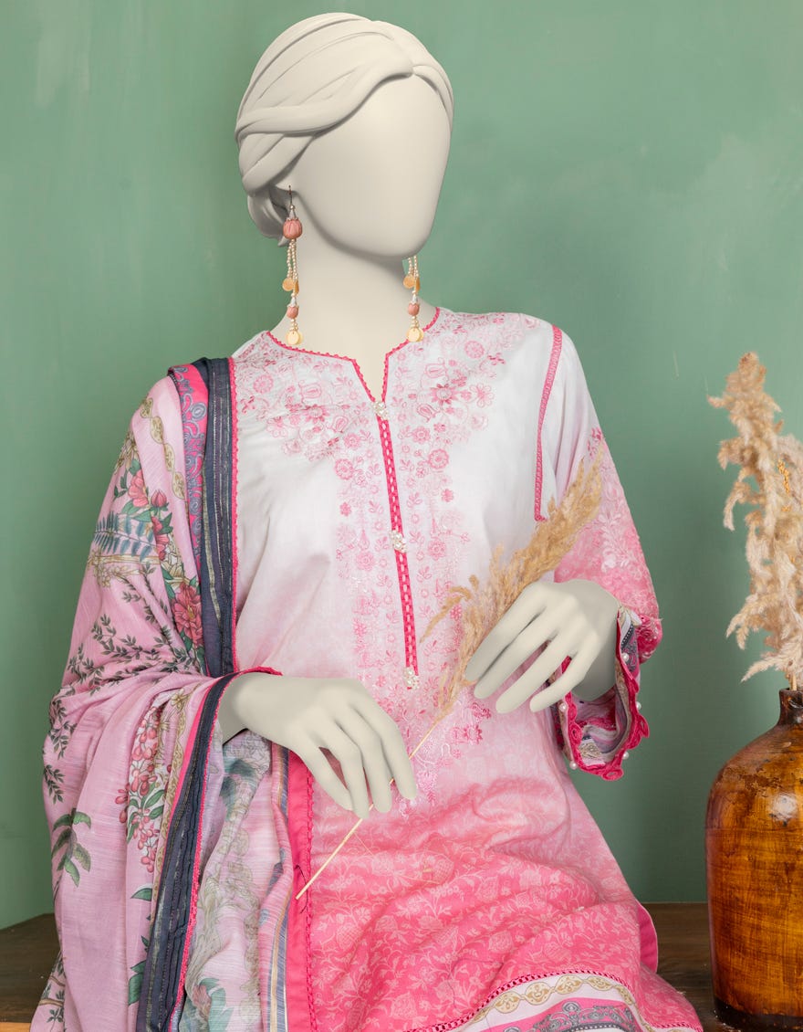 MULTICOLOR LAWN EMBROIDERED UNSTITCHED 3PC
