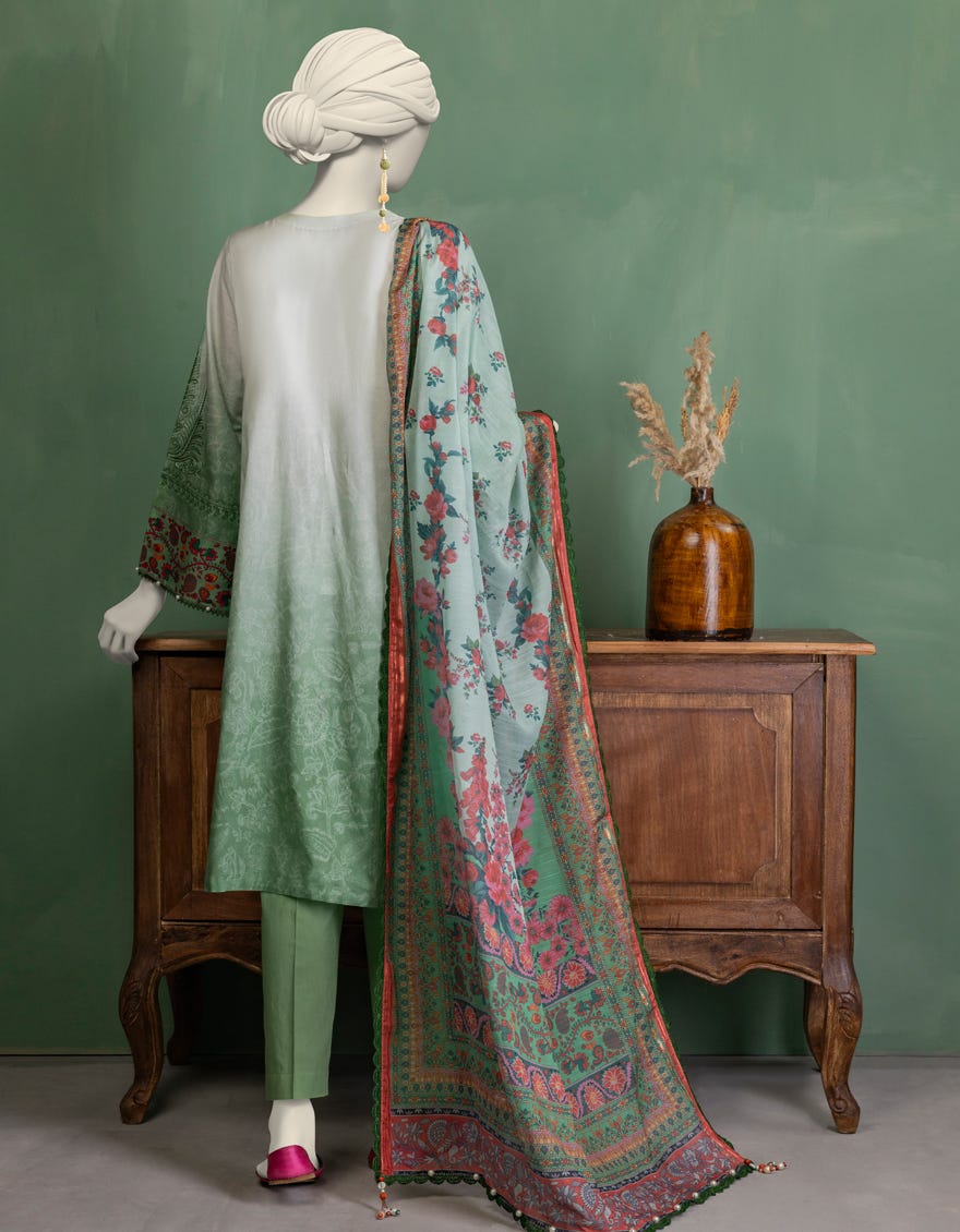 GREEN LAWN EMBROIDERED UNSTITCHED 3PC