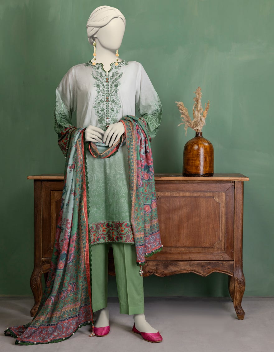 GREEN LAWN EMBROIDERED UNSTITCHED 3PC