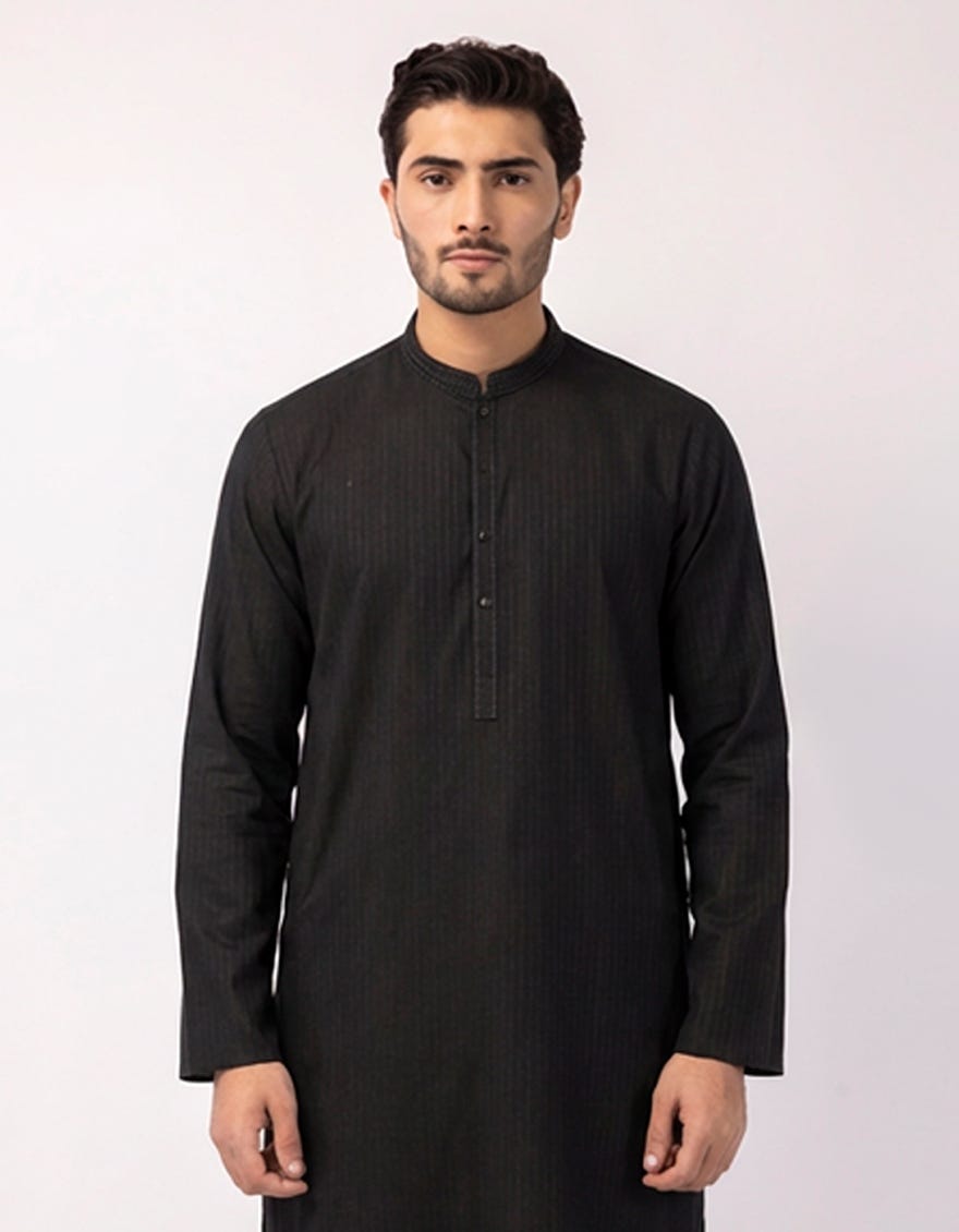 black-cotton-semi-formal-kurta-jjks33900