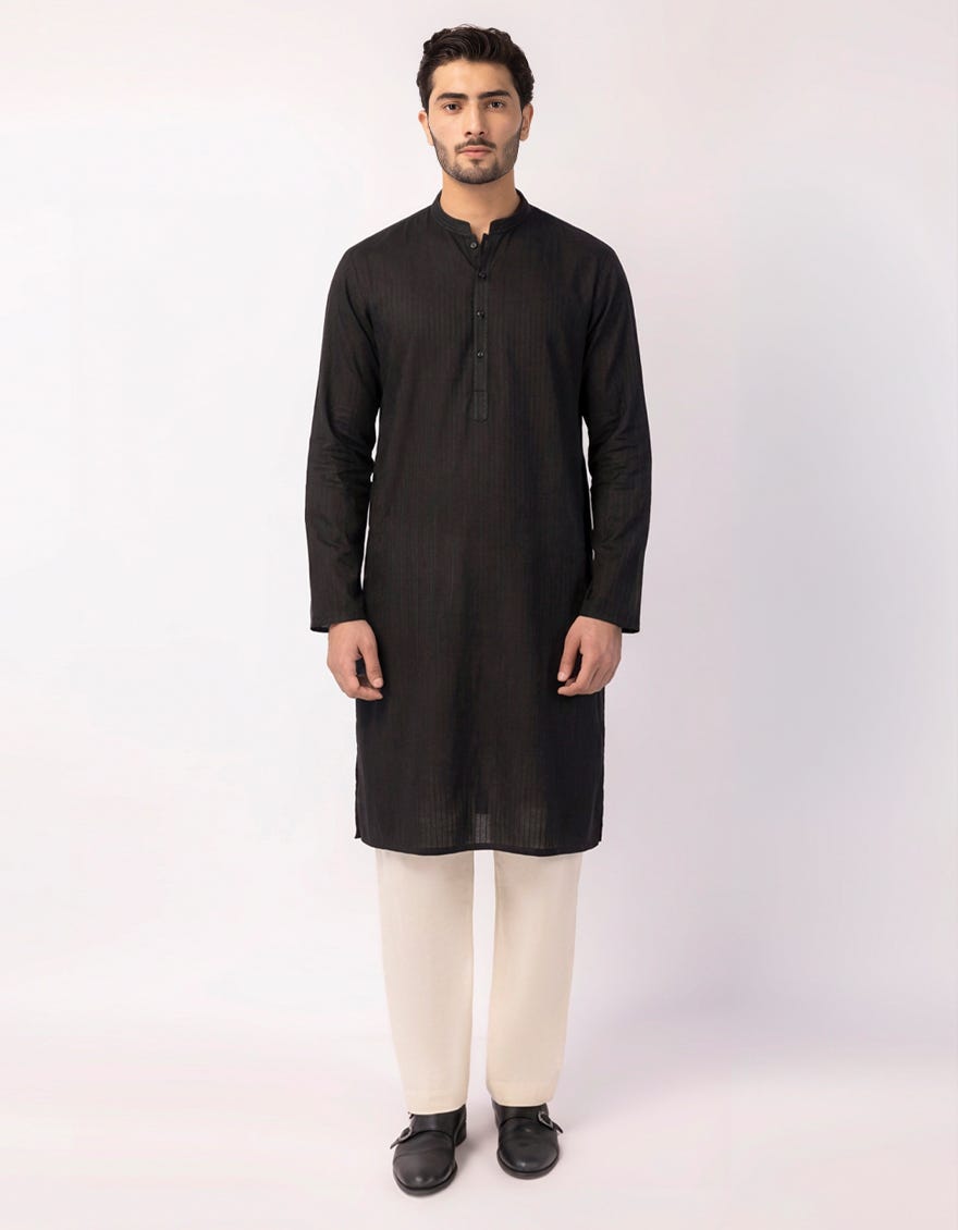 black-cotton-semi-formal-kurta-jjks33900