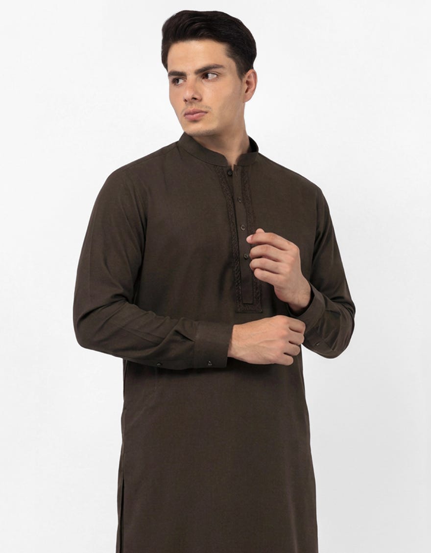 coffee-brown-cotton-semi-formal-kameez-shalwar-jjksa33904