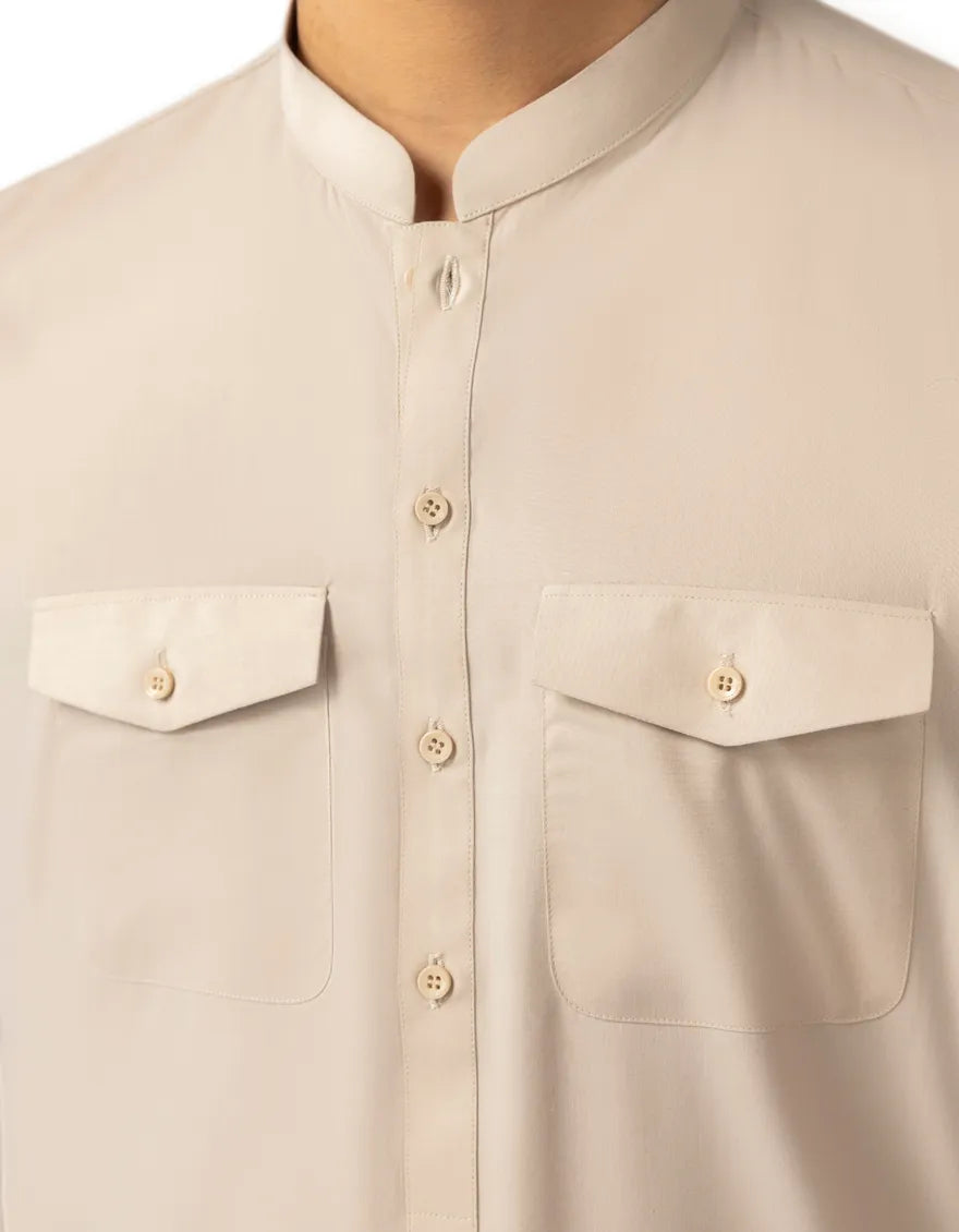 LIGHT BEIGE CASUAL KURTA TROUSERS