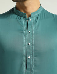 GREEN SEMI-FORMAL KAMEEZ SHALWAR